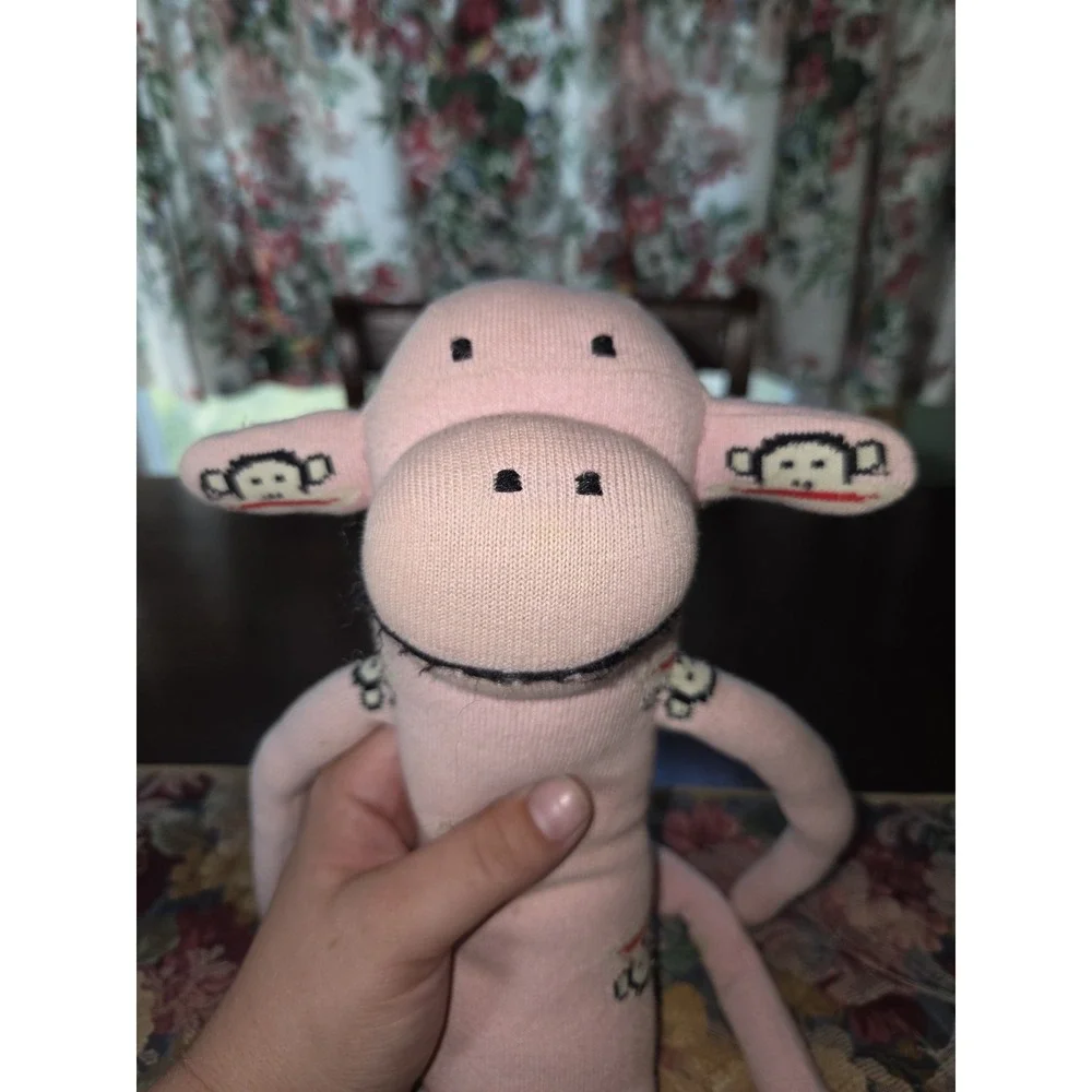 Vintage 2006 Paul Frank Pink Sock Monkey Approximately 15